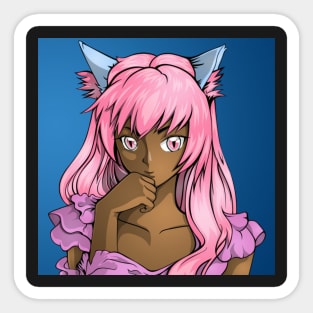 Black Girl Anime Sticker